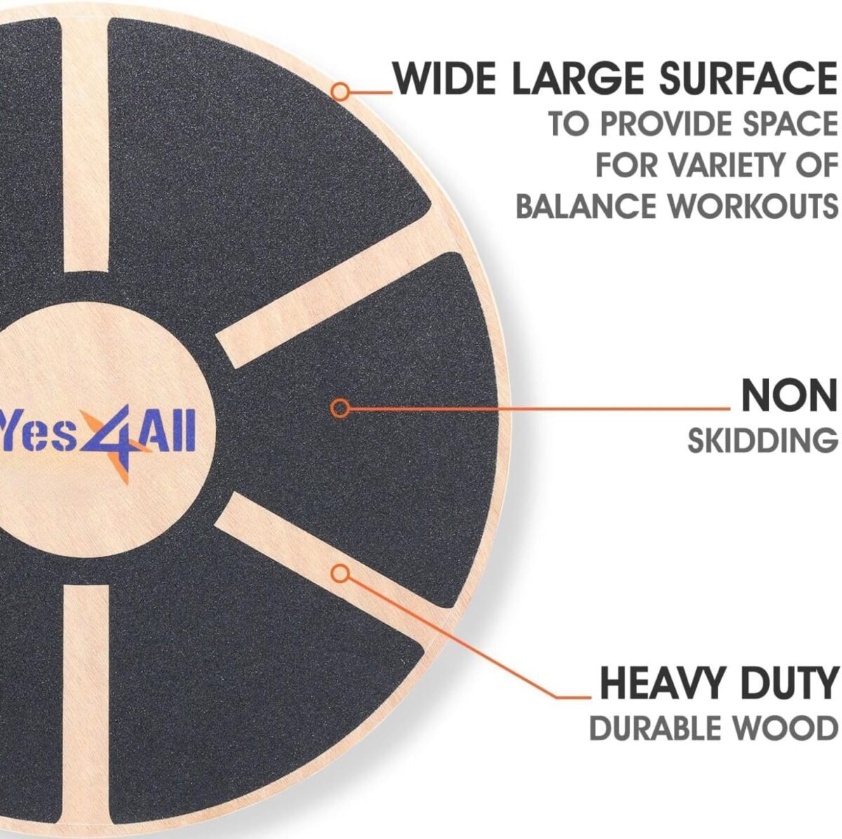 Yes4All Versatile Wooden Wobble Balance Board, Balance Trainer for Mobility Training, Standing Desk, Core Training, Exercise Balance Stability Trainer - Image 3