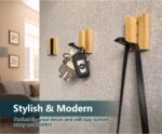 JSVER Wooden Wall Hooks Wall Mounted Wall Hooks, Single Organizer Hook Rack, Folding Wood Wall Hangers, Wall Coat Rack Hooks for Hanging Clothes, Hats, Bags, Towels, Keys (6PCS/Set) - Image 2
