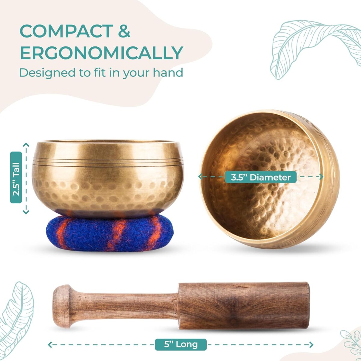 Ohm Store Tibetan Singing Bowl Set — Meditation Sound Bowl Handcrafted in Nepal for Yoga, Chakra Healing, Mindfulness, and Stress Relief — Unique Spiritual Gifts for Women and Men - Image 5