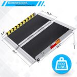 VNN Portable Wheelchair Ramp 2FT, Non-Slip Aluminum Folding Handicap Ramp, Door Threshold Wheelchair Ramps for Home, Wheel Chair Ramp for Home Steps, Scooter Ramp, Doorways, Curbs, Stairs - Image 4