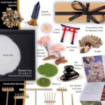 Zen Garden Kit 11x8in. Beautiful Japanese Decor Mini Rock Feature Gift Set for Home, Office Desk. Zen Sand Garden, 6 Tools, 15 Accessories. Sand Tray Therapy Desktop Meditation Room - Image 2