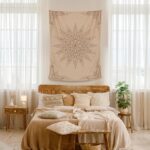 Damanse Floral Tapestry Wall Hanging Cute,Boho Wall Tapestry for Bedroom Aesthetic,Mandala Living Room Decor for Teen Girls (Flaxen, 59.80" x 78.70") - Image 7