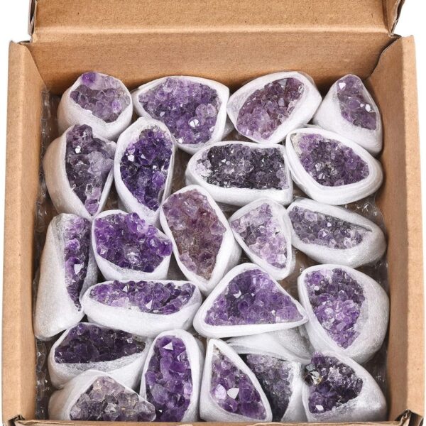 JIC Gem Amethyst Clusters Natural Raw Amethyst Geode Rock Healing Crystals Cluster Witchcraft Gemstone Specimen