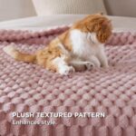Bedsure Cozy Throw Blanket for Women - Pink Soft Throw Blankets for Couch, Cute Small Fleece Gifts for Girls, 50x60 Inches - Image 4