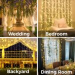 suddus Curtain Lights for Bedroom, 200 Led Hanging String Lights Outdoor, Fairy Curtain Light Indoor for Christmas, Dorm, Wall, Backdrop, Window, Wedding, Party, Brithday Decor, Warm White - Image 2