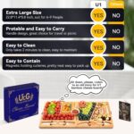 Bamboo Charcuterie Board Set - Large Folding Cheese Board with Knife Set - Unique White Elephant Gift, House Warming Gift, Wedding Gift - 22.8 x 11.4 Inches - Image 2