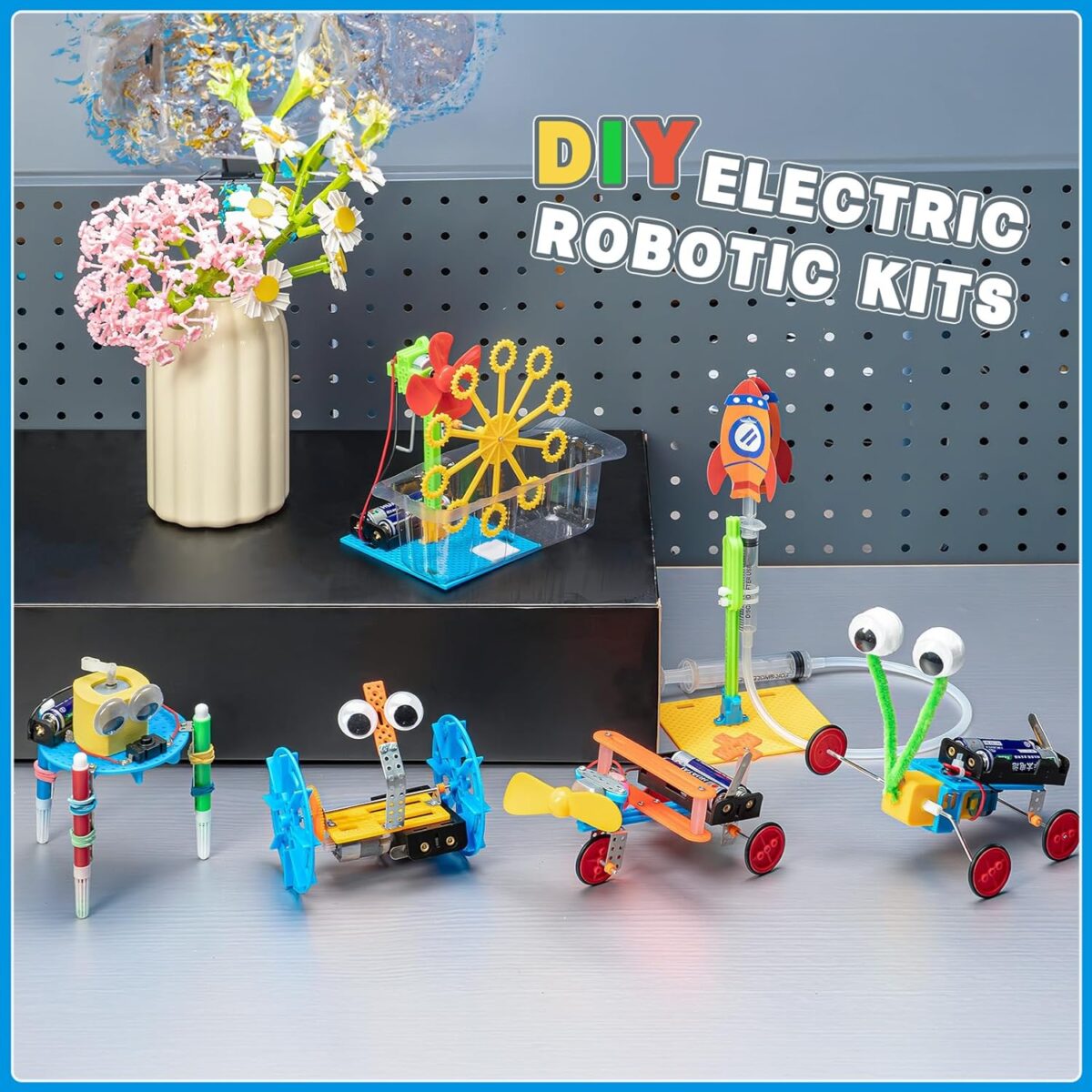 STEM Robotics Kits for Kids Age 8-12 8-10, Science Kits for Kids 5-7, STEM Toys for Boys Age 6 7 8 9 10 12 13 14 Girls Boys Birthday Gifts, Robot Building Crafts 6-8 Engineering Motor Set - Image 5