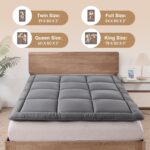WhatsBedding Japanese Floor Mattress Futon Mattress 3" Grey Tatami Mat Shredded Memory Foam Filled Sleeping Pad, Foldable & Portable Roll Up Lounger Camping Bed for Kids and Adult,Twin Size 39"x 80" - Image 6