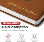 Promot Personalized Notebook - A5 Lined Leather Bound Journal for Writing Women Men - Hardcover Executive Notebook, Daily Journal, Travel Diary, Gift Idea, Custom Embossed Text with Gold Metallic Foil - Image 3