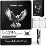 Undated Daily, Weekly & Monthly Planner – A5 Business Journal for Time Management, Goal Setting & Productivity with Eisenhower Matrix, 6-Month Organiser – Ideal Diary Gift for Men