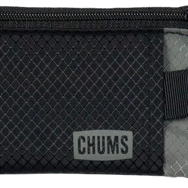Chums Surfshorts Wallet - Lightweight Slim Wallet with RFID Blocking Card & Clear ID Window - Zippered, Minimalist Wallet w/Key Ring - Solid Colors