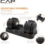 CAP Barbell ADJUSTABELL Adjustable Round Dumbbell Weights - Pairs | 12.5 lb, 25 lb & 55 lb Single Weight Options - Image 3