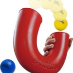 Original pindaloo Skill Game with 2 balls- Gifts for Kids and adults Indoor & Outdoor Games, Ball Toys for, Teen, & Girls- Gift Ideas for Teens, Fun Stuff Party, Develops Motor & Juggling Skills - Red