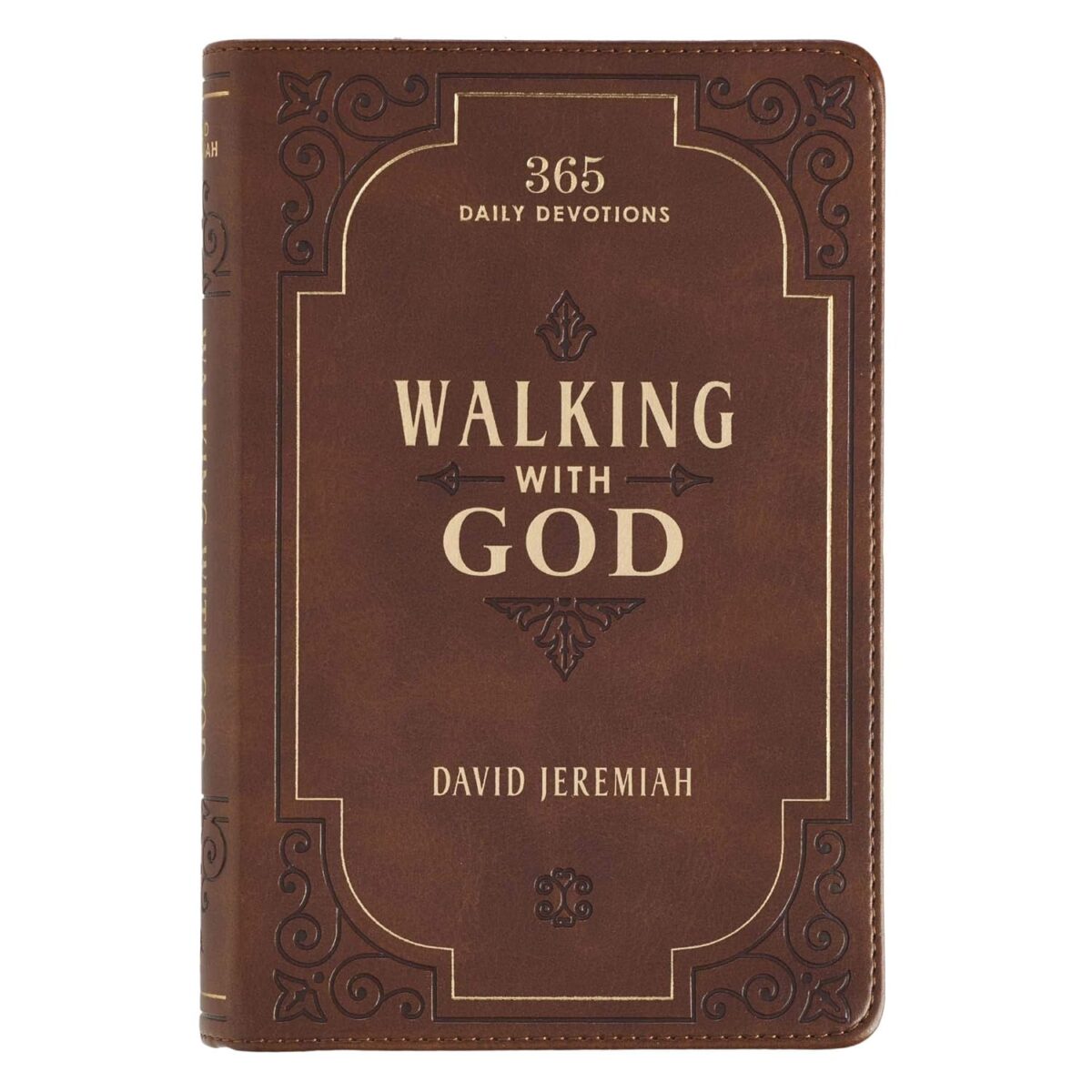 Walking with God Devotional - Brown Faux Leather Daily Devotional for Men & Women 365 Daily Devotions - Image 1