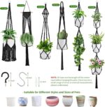 Macrame Plant Hangers, 6Pack Hanging Planters for Indoor Plants w/ 6 Set Hangers Kit Handmade Macromay Plant Hangers Indoor Flower Pots Holder Stand for Boho Home Décor (POTS NOT Included) - Image 7