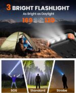 SOARAISE Solar Charger 25000mAh Wireless Portable Charger, 20W Fast Charging Power Bank with Built-in 3 Cables, PD QC 3.0 Phone Battery Pack with 4 Solar Panels & Flashlights for Camping - Image 8