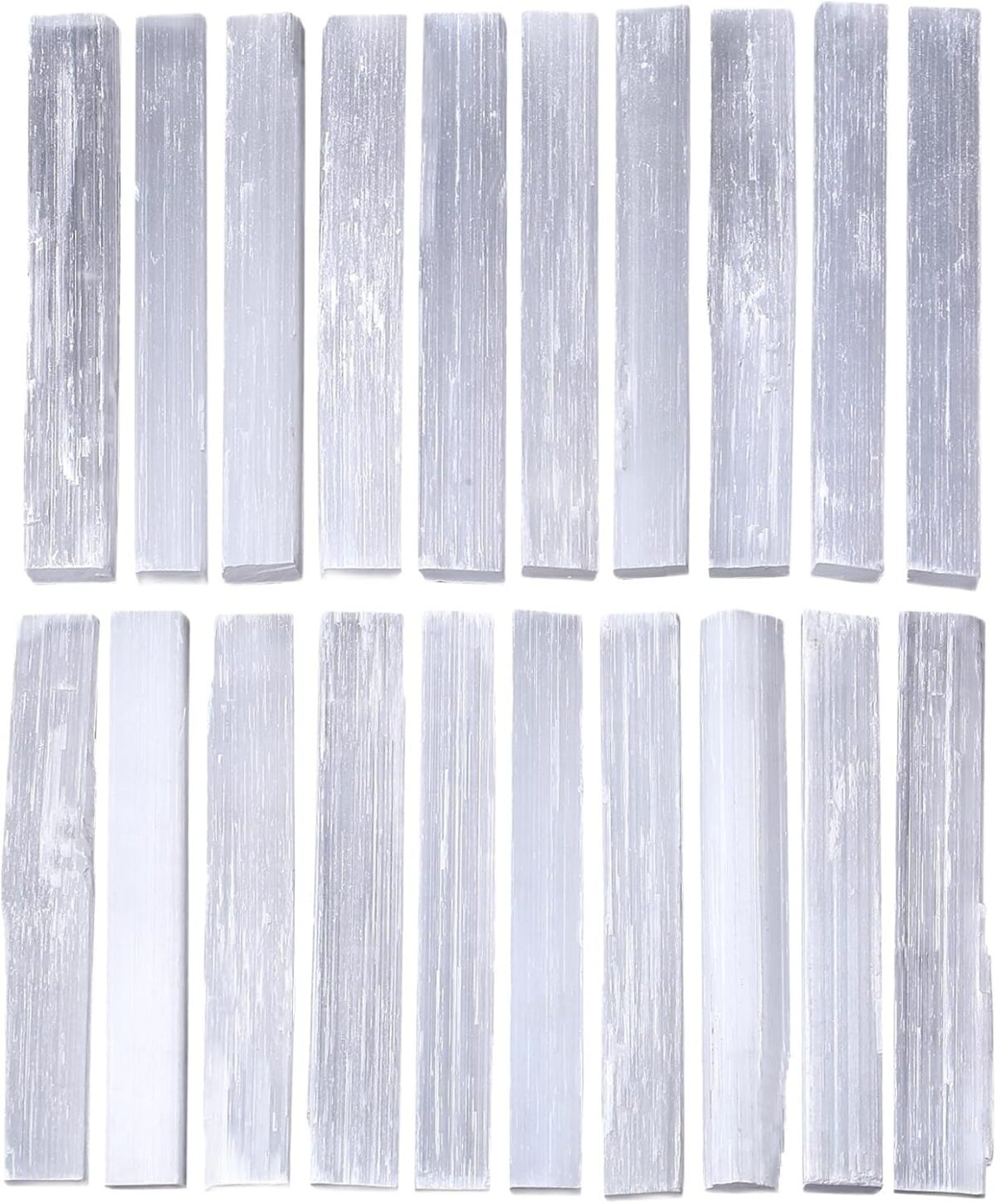 MAIBAOTA 4" Selenite Crystal Wand Selenite Sticks Crystals Bulk Selenite Charging Plate Reiki Metaphysical Supplies Wicca Altar Supplies Crystal for Witchcraft 12 Pcs - Image 1