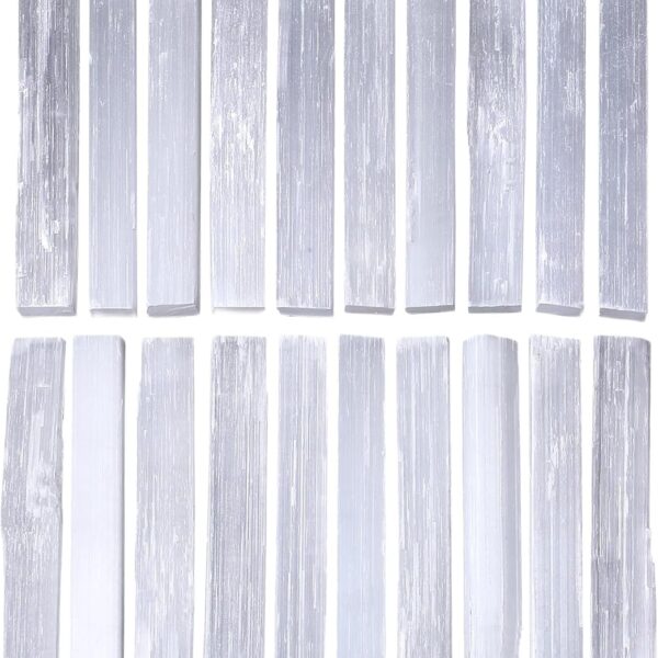 MAIBAOTA 4" Selenite Crystal Wand Selenite Sticks Crystals Bulk Selenite Charging Plate Reiki Metaphysical Supplies Wicca Altar Supplies Crystal for Witchcraft 12 Pcs