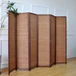 6 Panel Room Divider and Folding Screen Room Divider,Bamboo Room Divider for Room Separation,67" H x 92.1" W - Image 5