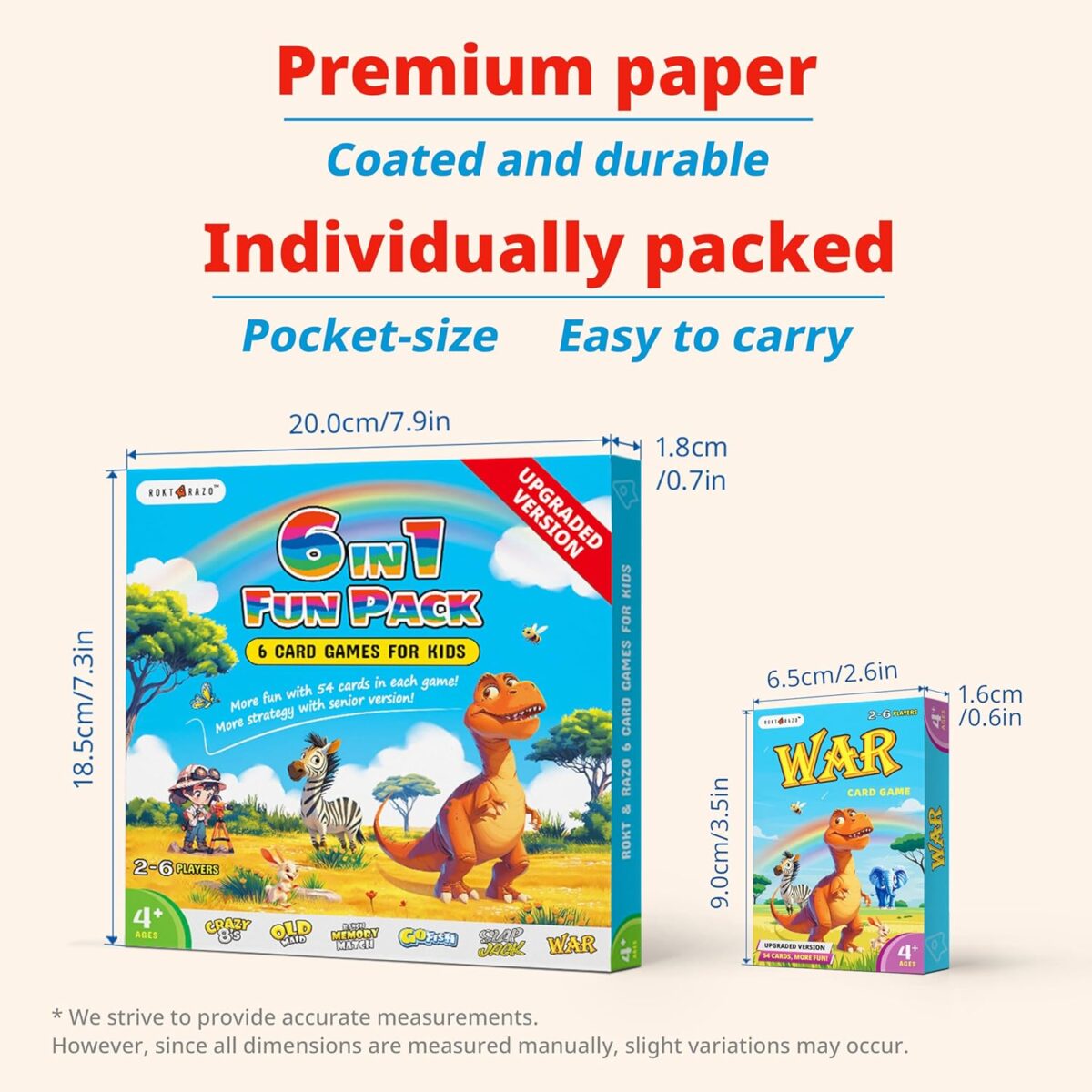 Upgraded Kids Card Games Pack, 6 Decks, Go Fish, Old Maid, Crazy Eights, Memory Match, Slap Jack, War, Playing Cards, Easter Basket Stuffers, Stocking Stuffers - Image 5