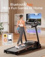 Treadmills for Home, Treadmill with 0-15% Auto Incline, 3HP Folding Treadmills for Running Walking with 300LBS Weight Capacity, Incline Treadmill Equipped with Bluetooth & Pulse Monitor - Image 4