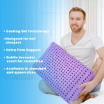 OMEO Lavender Pillow Queen Size, Ventilated Memory Foam Cooling Pillow for Back, Side and Stomach Sleepers Support, Sleeping Pillows for Adults, 28" x 16" - Home and Hotel Essentials - Image 6