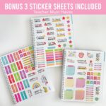 Teacher Planner 2025-2026 – Undated Lesson Planner Book with Stickers, Monthly & Weekly Pages, Student & Substitute Info – Composition Notebook Homeschool & Classroom Organizer - Image 9