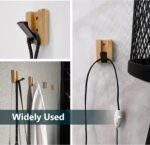 JSVER Wooden Wall Hooks Wall Mounted Wall Hooks, Single Organizer Hook Rack, Folding Wood Wall Hangers, Wall Coat Rack Hooks for Hanging Clothes, Hats, Bags, Towels, Keys (6PCS/Set) - Image 4