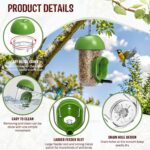LONA Bird Feeders for Outdoors, Tube Birds Feeder Weatherproof with Multiple Hanging Methods, Wild Feeding Silo for Outside, 1 Port - Image 3