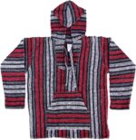 Del Mex Mexican Baja Hoodie Hippie Surf Poncho Sweater Sweatshirt Pullover Jerga - Image 4