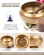 Hihealer Tibetan Singing Bowls, Meditation Sound Bowls Handcrafted in Nepal for Yoga, Chakra Healing, Mindfulness Self Care Spiritual Gifts for Women and Men (Black(Buddha), 6 inch) - Image 3