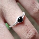 (Handmade rings Genuine Black tourmaline ring sterling silver rings for women healing crystal October birthstone jewelry eye ring handmade by GRB ROY(9) - Image 5