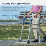 Drive Medical 10226-1 Trigger Release Folding Walker, Brushed Steel - Image 3