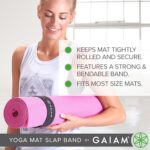 Gaiam Yoga Mat Strap Slap Band - Keeps Your Mat Tightly Rolled and Secure with One Snap - Strong Clasp for Yoga Mat Storage and Travel - Fits Most Size Mats (20"L x 1.5"W), Black - Image 3