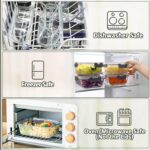 M MCIRCO 10-Pack,22 Oz Glass Meal Prep Containers,Glass Food Storage Containers with lids,Glass Lunch Containers,Microwave, Oven, Freezer and Dishwasher (Gray) - Image 4