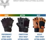 Valeo Competition Wrist Wrap Lifting Gloves with Durable Leather Construction, Reinforced Stitching, and Double Leather Padded Palms - Image 3