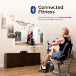 Sunny Health & Fitness Smart Indoor Recumbent Bike Trainer, Home Full Body Workout & Cardio Cycling Machine for Seniors, Free SunnyFit Bluetooth Connect, Optional Arm Exerciser Hand Cycle & Bands - Image 3
