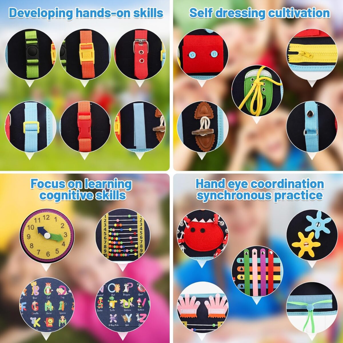 Fidget Blanket for Adults with Dementia,Dementia Activities for Seniors,Alzheimers Dementia Products for Elderly,Toddler Busy Board ,Fidget Toys,Autism Sensory Toys for Autistic Children. - Image 5