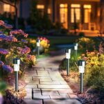GIGALUMI Solar Lights Outdoor Waterproof, 12 Pack, Stainless Steel LED Solar Garden Lights for Patio, Lawn, Yard and Landscape, Cold White - Image 2