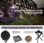 Handpan Drum, 22-Inch 10-Note 440Hz D Minor Kurd Handpan, Includes Soft Bag, 2 Mallets, Stand and Dust-Free Cloth (Purple) - Image 6