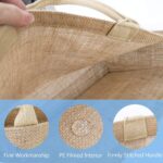 Segarty Tote Bags, 6 Pack Large Burlap Reusable Jute Canvas Gift Favors Bag with handles Blank Tote Bulk for Bridesmaid Wedding, Women Market Grocery Shopping, Bachelorette Party, Beach Trip, DIY - Image 5