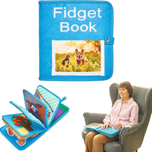 Fidget Book for Elderly | Fidget Blanket for Dementia | Dementia Products for Elderly | Gift and Activities for Seniors with Alzheimer’s or Dementia | Sensory Fidget Toys