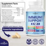 NEW AGE 8 in 1 Immune Support Booster Supplement with Echinacea, Vitamin C and Zinc 50mg, Vitamin D 5000 IU, Turmeric Curcumin & Ginger, B6, Elderberry 120 Count (Pack of 2) - Image 2