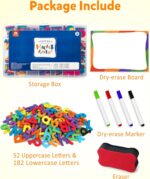 Coogam Magnetic Letters 234 Pcs, Uppercase Lowercase Foam Alphabet ABC Fridge Magnets, Educational Toy Set for Classroom Kids Learning Spelling with Magnetic Board and Storage Box - Image 6