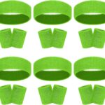 18 Pcs Sweatbands Headband Wristband Set Colorful Striped Terry Cloth Sports Athletic Gym 80s Sweat Headbands