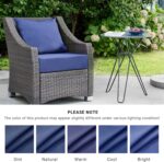 Outdoor Cushions for Patio Furniture,Outdoor Seat Cushion Set 24 x 24 x 5.75 Inch,Waterproof & Fade Resistant Outdoor Chair Cushions,Deep Patio Chair Cushion with Removable Cover,Navy Blue - Image 7
