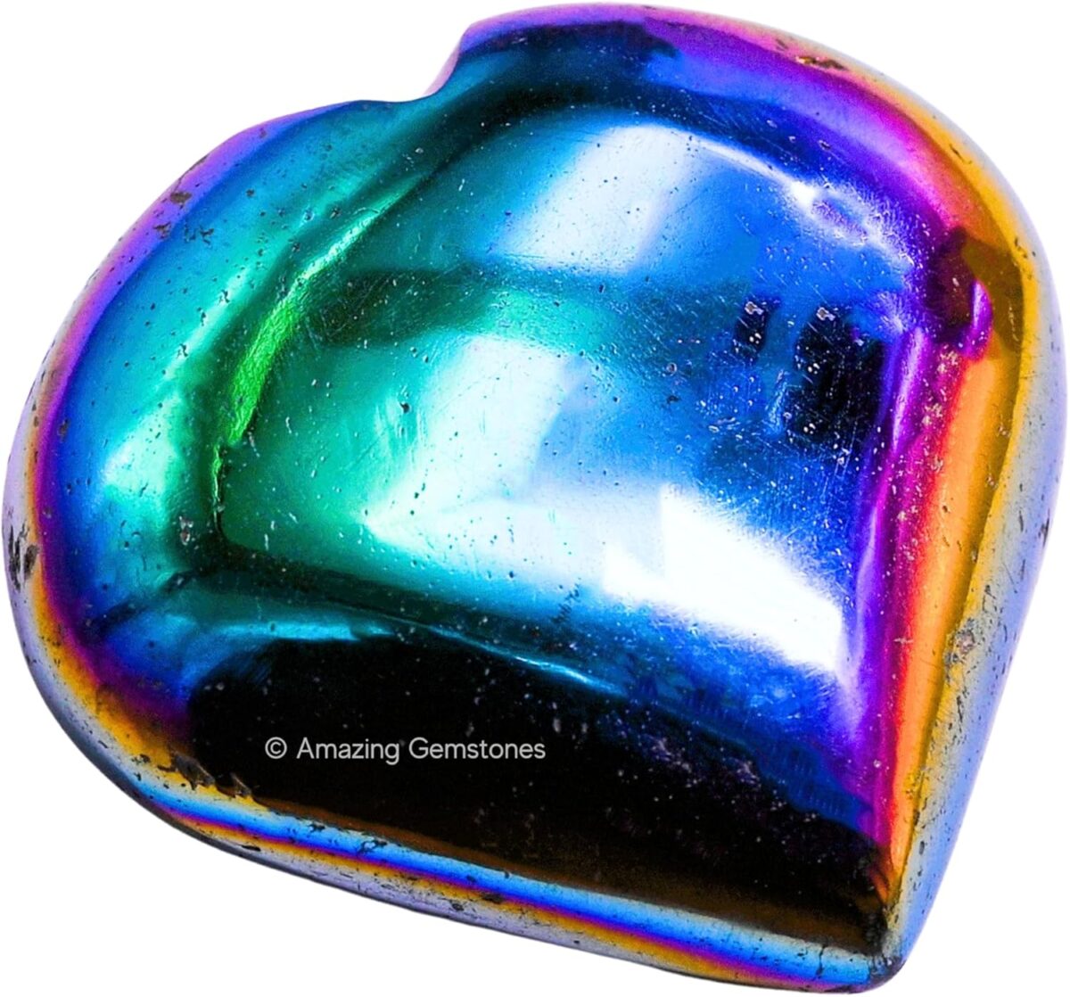 Titanium Aura Quartz Crystal Heart Palm Stone - Pocket Massage Worry Stone for Natural Body Chakra Balancing, Reiki Healing and Crystal Grid - Image 2