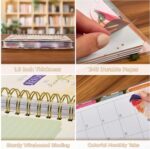 Christian Art Gifts Inspirational 18 Month Wirebound 2025 Planner for Women: Through Christ - Encouraging Bible Verse Personal Week Organizer w/Elastic Closure Aug 2024-Jan 2026, Pink & Green Floral - Image 3