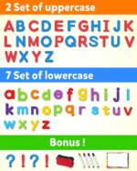 Coogam Magnetic Letters 234 Pcs, Uppercase Lowercase Foam Alphabet ABC Fridge Magnets, Educational Toy Set for Classroom Kids Learning Spelling with Magnetic Board and Storage Box - Image 2
