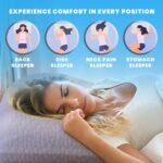 OMEO Lavender Pillow Queen Size, Ventilated Memory Foam Cooling Pillow for Back, Side and Stomach Sleepers Support, Sleeping Pillows for Adults, 28" x 16" - Home and Hotel Essentials - Image 4